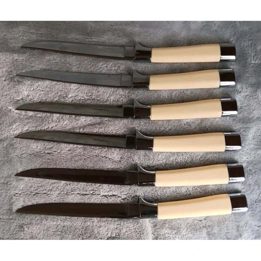 Vintage‎ Steak Knives Carvel Hall By Briddell Set of 6 With Original Case
